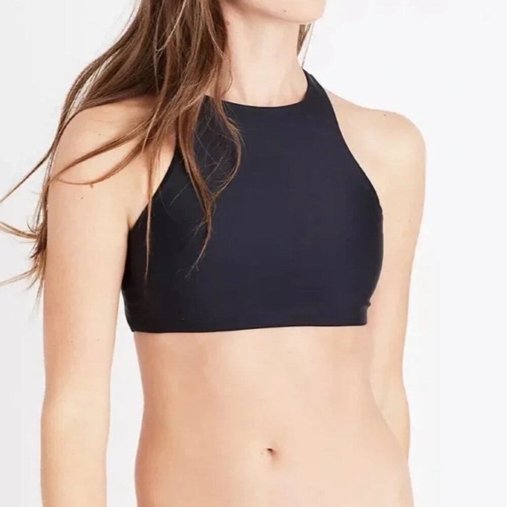 Made in USA BIKYNI brand The Crop (XS) + The String (M) 2pc Bikini Set - Black - Picture 14 of 14